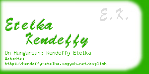 etelka kendeffy business card